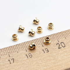 Шапочки для бусин, цвет золото, размер около 4*3,2 мм, цена за набор 2 шт