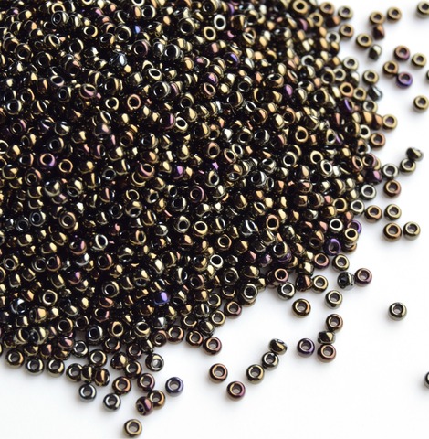 15/0 RR-0458 Бисер круглый Миюки Коричневый радужный /Miyuki round 15/0 Brown Iris