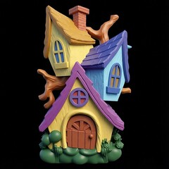 Силиконовый молд № 425 домик Скворечник 2 D ( серия домики для гномов и фей)