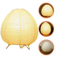 Настольная лампа из рисовой бумаги Skully White Table Lamp (23x21см)