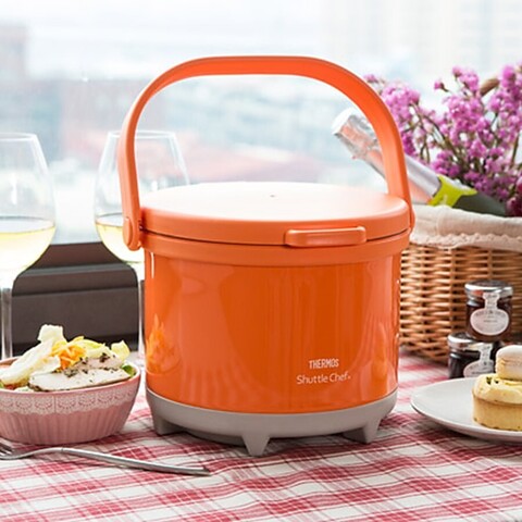 Термокастрюля Thermos Shuttle Chef RPE-3000 CA  3 л, оранжевый/серебристый (451323)