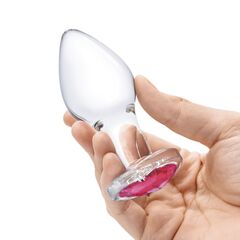 Набор из 3 стеклянных анальных пробок Heart Jewel Plug Set - 