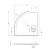 BelBagno TRAY-MR-UNO-R-80-550-35-W-CR Поддон из искусственного мрамора в комплекте с сифоном с декоративной накладкой (хром)