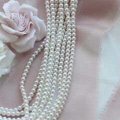 Майорка White Pearls (слегка с розовым отливом) 4 мм, 1 нить, МА033