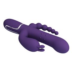 Фиолетовый вибратор для тройной стимуляции Cammy - 22,2 см. - 