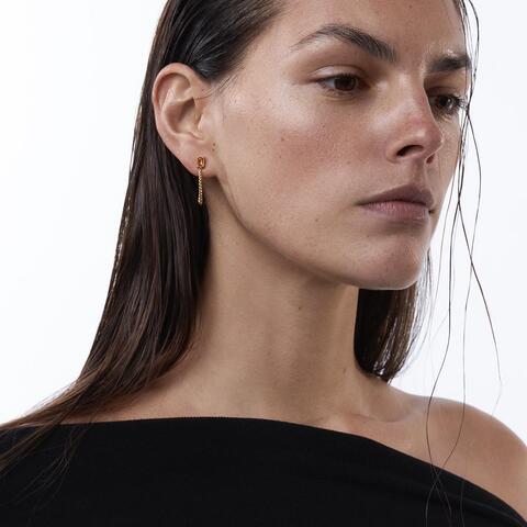 Гвоздики CRYSTAL CHAIN позолота с желтым Цитрином