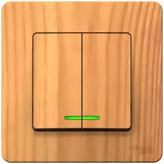 ВЫКЛ.2-кл.С/У подсветка, 10А 250B, ЯСЕНЬ BLNVS010515