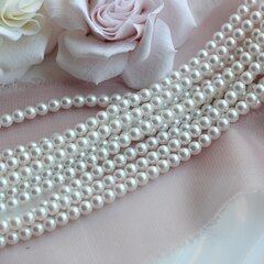 Майорка White Pearls (слегка с розовым отливом) 4 мм, 1 нить, МА033