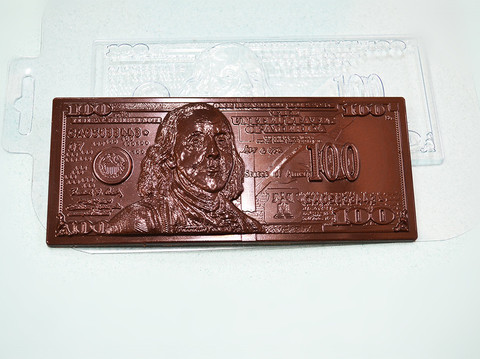Форма пластиковая для шоколада «Банкнота 100 долларов»
