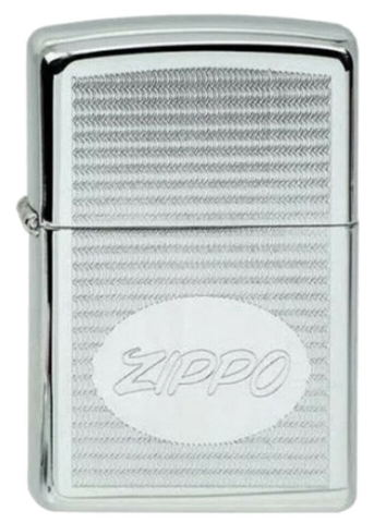 Зажигалка Zippo, латунь/сталь, серебристая, с покрытием High Polish Chrome 36х12х56 мм (250 Z Oval) | Wenger-Victorinox.Ru