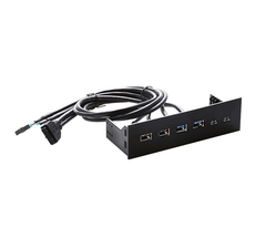 Фронтальная панель 5.25" DIEWU TXD169, 2xUSB 2.0+2xUSB3.0, черный