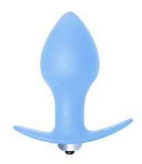 Голубая анальная вибропробка Bulb Anal Plug - 10 см. - 