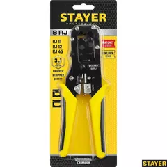 STAYER S-RJ, (RJ45, RJ11, RJ12), универсальный кримпер, Professional (22652)