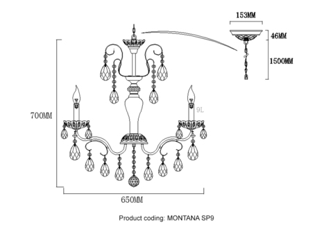 Подвесная люстра Crystal Lux MONTANA SP9