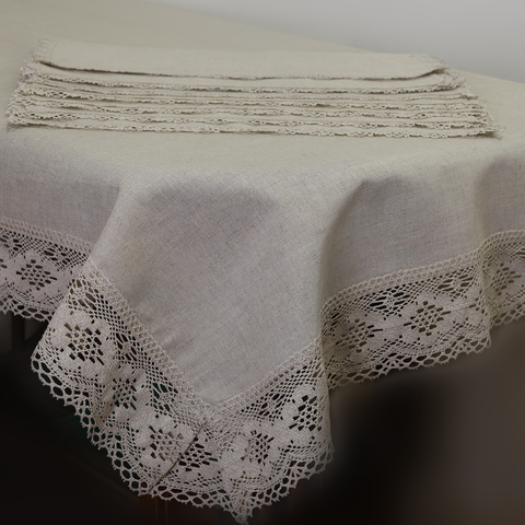 Скатерть 180x280 и 12 салфеток Old Florence Corda натуральные