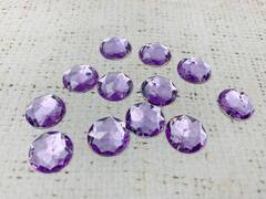 Стразы пришивные акрил, d 1,4 см, сирень
