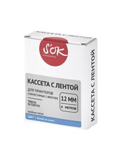 Кассета с лентой S'OK by Sakura Printing TZE535 для Brother,  белый на синем, 12мм, 8м , наклейка