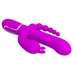 Лиловый вибратор для тройной стимуляции Cammy - 22,2 см. - 