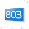 Номер на дверь 803, табличка на дверь для офиса, квартиры, кабинета, аудитории, склада, голубая 120х70 мм, Айдентика Технолоджи