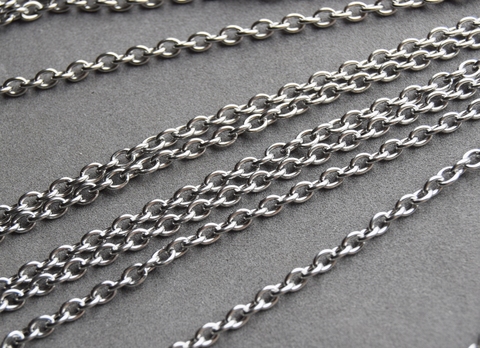 Цепочка ширина 3 мм, покрытие родий, арт 1003