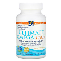 Nordic Naturals, Ultimate Omega + CoQ10, 1,280 mg, 60 Soft Gels