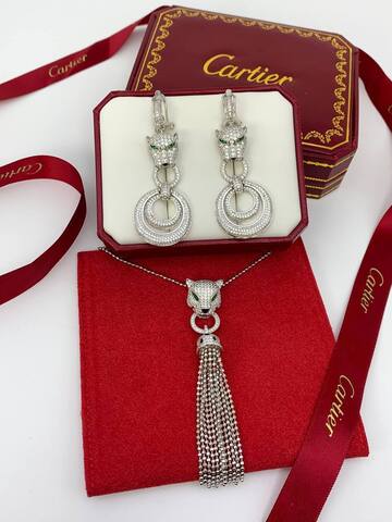 Серьги и колье Cartier