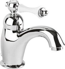 Cezares MARGOT-LSM1-01-Bi MARGOT-LSM1-01-Bi Смеситель для раковины однорычажный с донным клапаном, исполнение хром, ручка белая фото