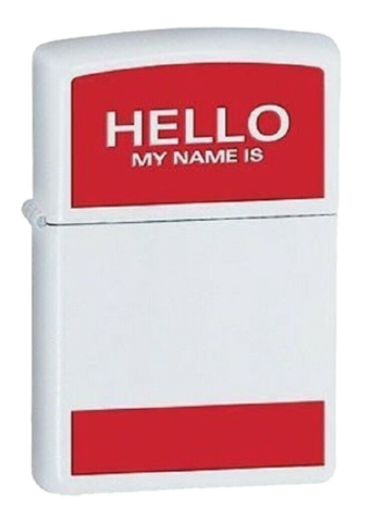 Зажигалка Zippo, латунь/сталь, белая, с покрытием White Matte 36х12х56 мм (24809 Hello) | Wenger-Victorinox.Ru