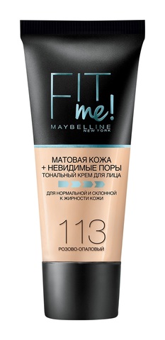 Мейб Fit Me тональный крем матовая кожа + невидимые поры №113 розово-опаловый