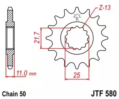 Звезда ведущая JTF580 16RB