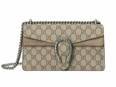 Маленькая сумка на плечо Gucci Dionysus с буквами GG бежевый