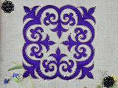 Термоаппликация орнамент, р. 27см х 27см, фиолетовый