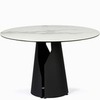 Обеденный стол Giano Ø120 см, белая глянцевая керамика