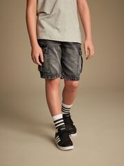 Шорты карго джинсовые для мальчика Next 516-415, Серый