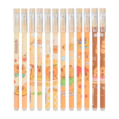 
          Ручка гелевая, пиши-стирай, Basir, синие чернила, серия "Капибара", разноцветный корпус