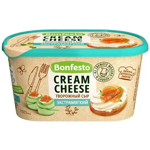 Сыр мягкий Бонфесто Cream Cheese сливочный 70% 400г