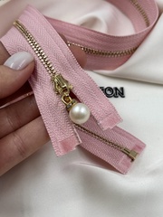 Молния розовая золото матовый жемчуг