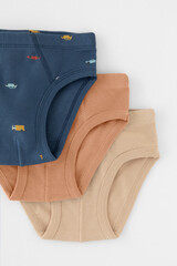 трусы/ уп  для мальчика  К 1928-3уп/пробковое дерево,бежевый,транспорт