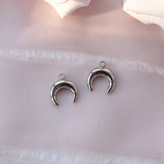 УЦЕНКА!!! Подвеска Лунница (месяц) 10*12 мм, родий, У097