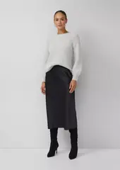 Атласная юбка-миди из вискозы с эластичным поясом Black Label