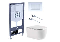 Aquatek SET ЕВРОПА New-INS23-009 4в1 SET ЕВРОПА New-INS23-009 4в1 (рама Aquatek INS-0000023 +крепление KKI-0000001 +кнопка KDI-0000009 +унитаз AQ1106L-00 с тонким сиденьем sc) фото