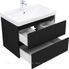 Aquanet 344746 Тумба с раковиной Вега 2.0 70 2 ящ. цв.черный (раковина Ирис) (344746)