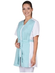 Блуза  женская мятная с белым