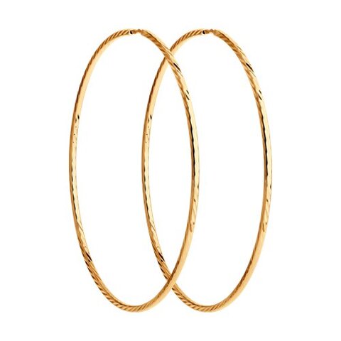 140015 -Серьги-конго из золота 585 пробы диаметр Ø50 мм от SOKOLOV