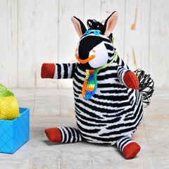 Вязаная кукла Зебра Жорик, Фрея