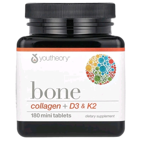 Youtheory, Bone, коллаген + D3 и K2, 180 мини-таблеток