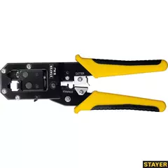 STAYER S-RJ, (RJ45, RJ11, RJ12), универсальный кримпер, Professional (22652)