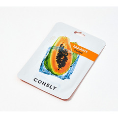 Consly Маска тканевая выравнивающая тон кожи с экстрактом папайи - Papaya radiance mask pack, 20мл