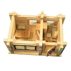 Конструктор"Избушка Три медведя. Куклы. Мебель. Роспись"со светом, 151 деталь