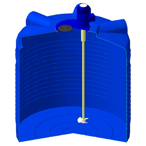 Емкость ЭВЛ 1000 синий с пропеллерной мешалкой ЭкоПром ЭВЛ 1000 л. горизонтальная (38кг;Синий) - арт.557651